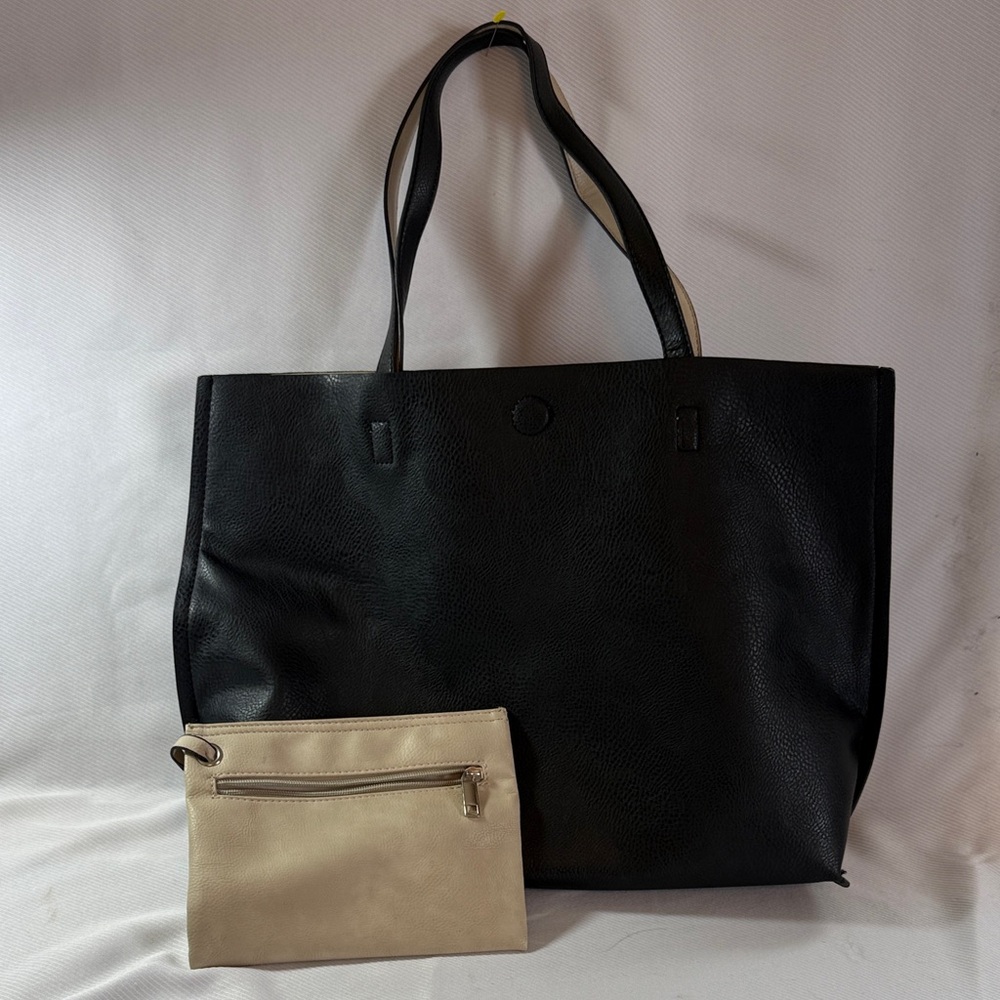 Elegant Black and Cream Tote Bag Set